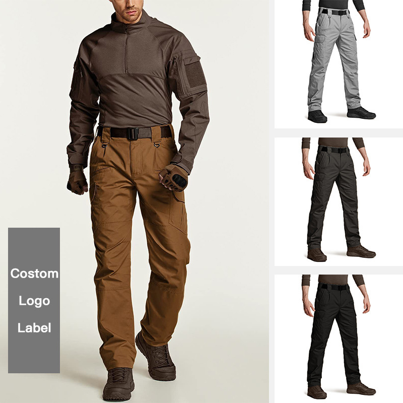 Cross-border men's outdoor sports workwear pants with multiple pockets, outdoor cycling, mountaineering and casual running pants in stock at the factory