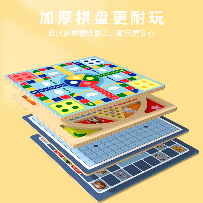 A multi-functional board game toy that combines flying chess, children's intelligence, Gobang and Checkers for primary school students details Picture