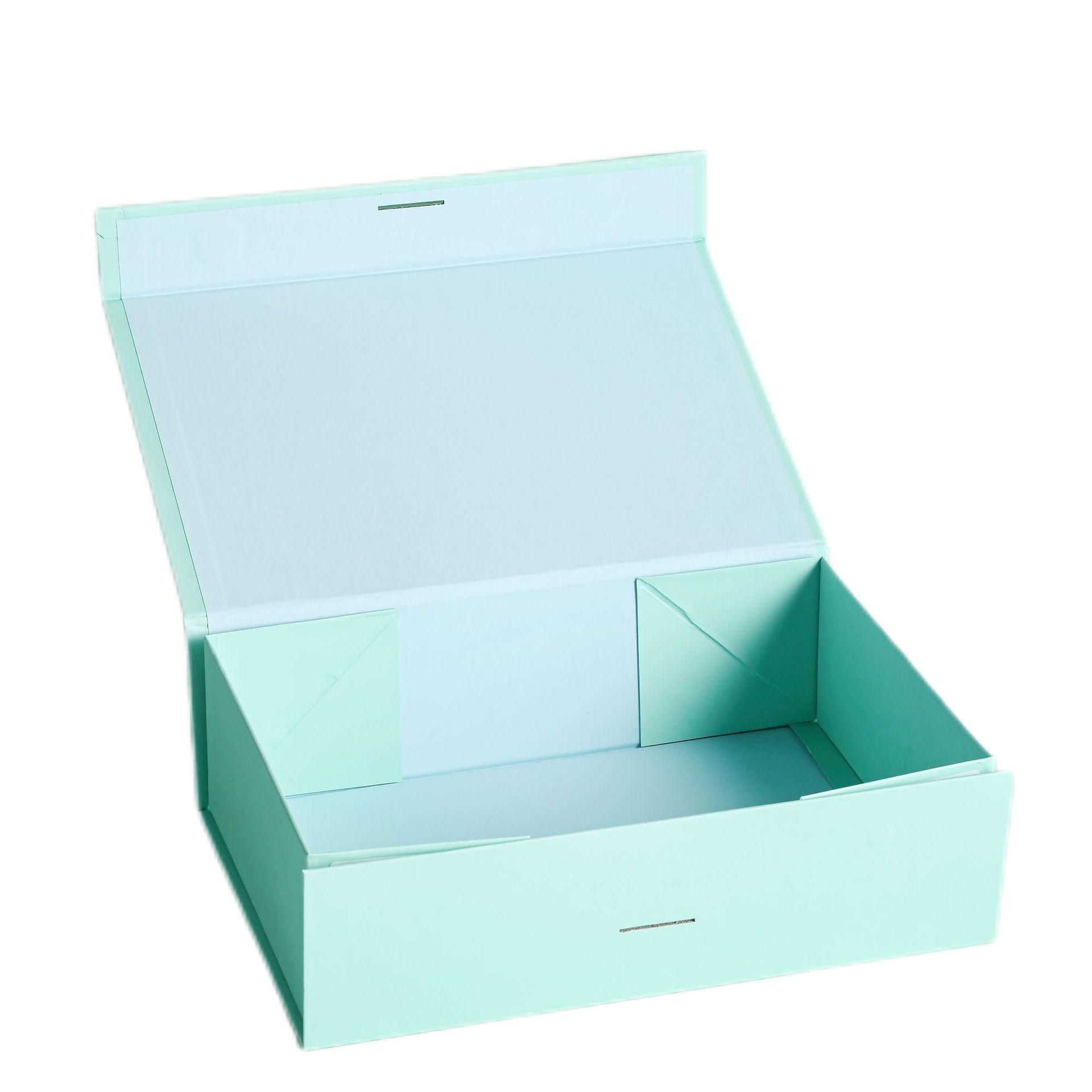 Wholesale of in-stock flip-top folding boxes, solid-color bow packaging boxes, cross-border foreign trade folding gift boxes, one-piece gift boxes Specification image