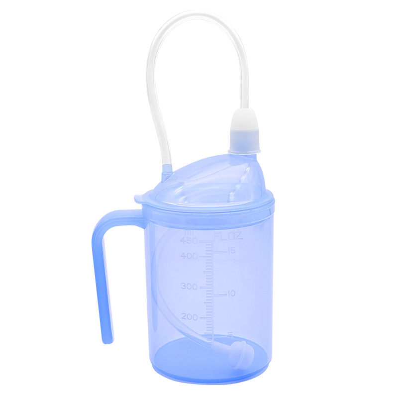 Double-scale transparent care cups, elderly care products, pregnant women, bedridden patients, liquid food, anti-choking and anti-leakage drinking cups, straw cups Item Picture