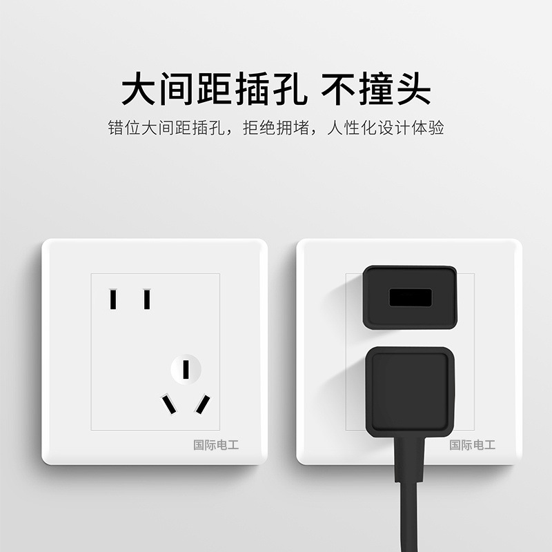Manufacturer's 86-type concealed wall switch socket panel, household single opening with 5 five-hole usb multi-hole power socket Specification image