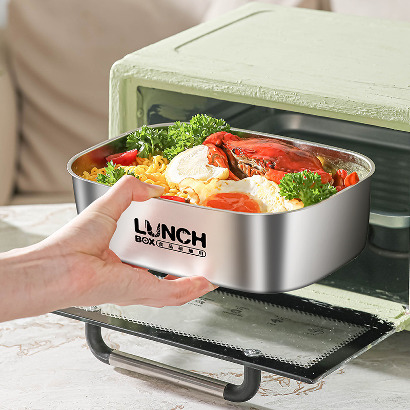 304 stainless steel lunch box, microwave heating, office worker with rice, sealed leak-proof, refrigerator storage, lunch box, bento box Specification image
