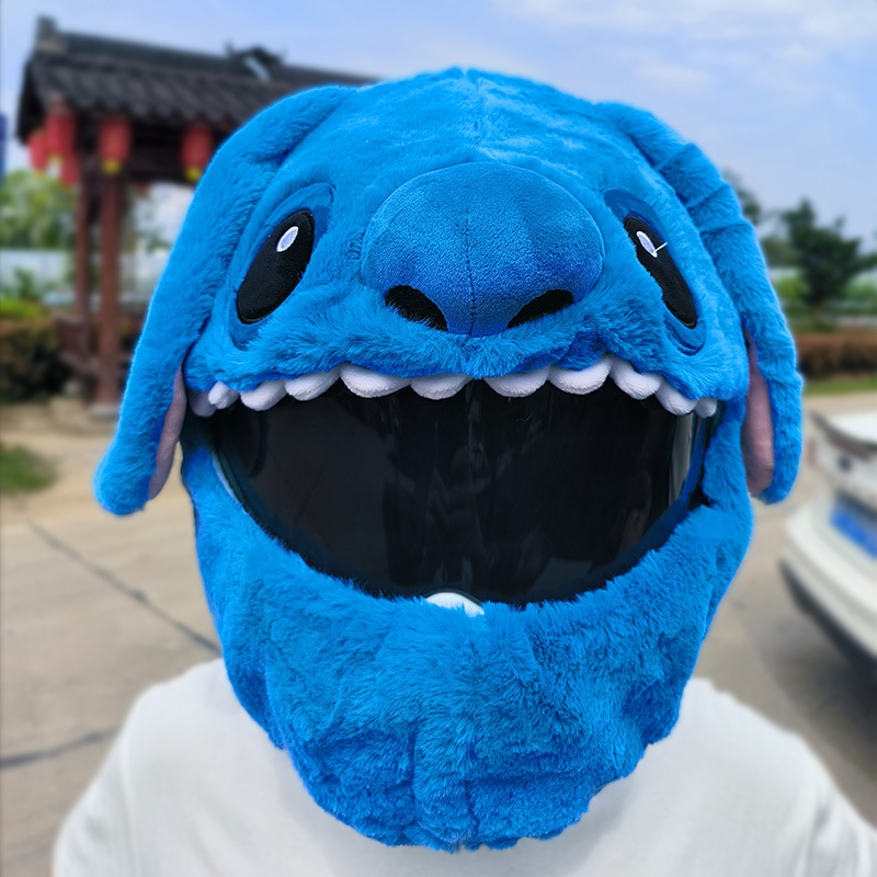 Motorcycle helmet protection cover, motorcycle street blast, powerful and stylish helmet cap, helmet plush helmet cover, decorative blue di details Picture