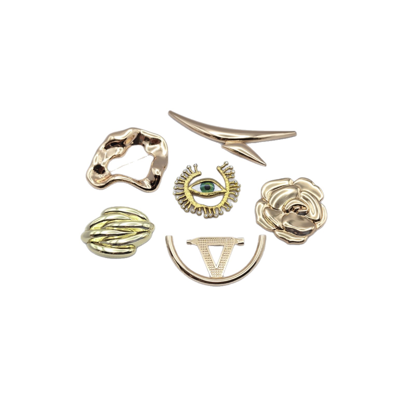 A niche design sense metal brooch with an irregularly twisted devil's eye, a high-end and personalized decorative clasp for dressing Item Picture