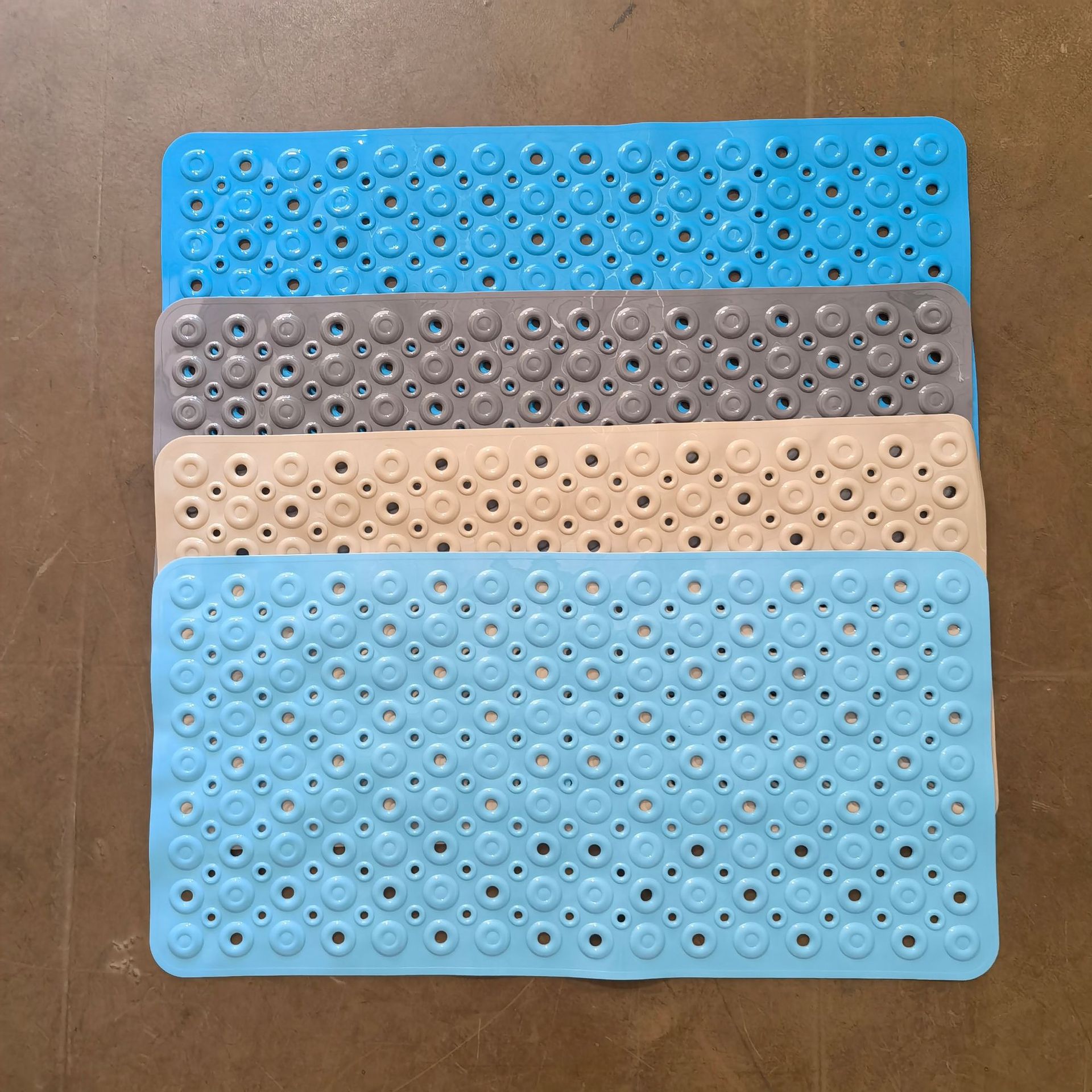 Anti-slip bathroom mat YQ-01/02 Rectangular donut solid color transparent bath foot massage suction cup floor mat