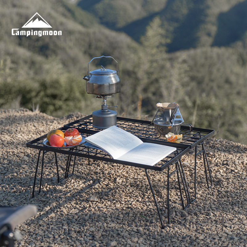 柯曼T-229野外旅游山地野餐铁艺组合置物架户外便携露营折叠桌子
