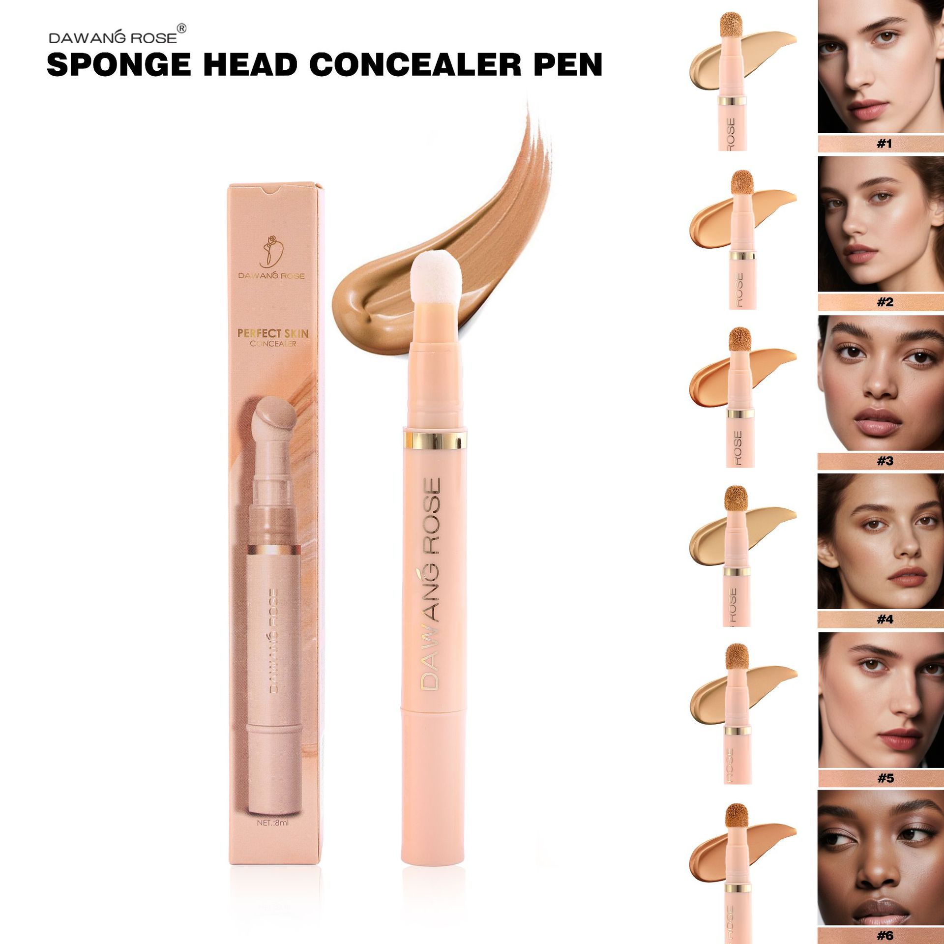 Cross-border Concealer lotion is hydrating, smooth and brightening. Concealer liquid covers spots, acne marks and dark circles. Concealer pen