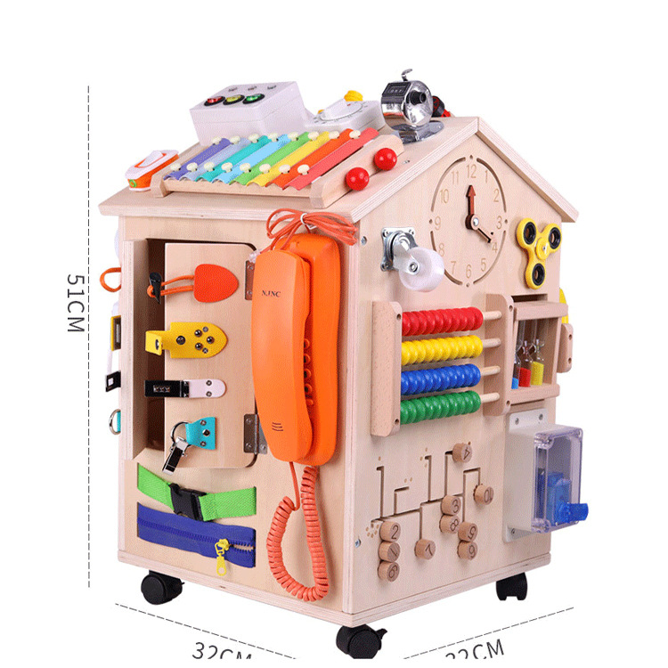 Cross-border children's Montessori teaching AIDS multi-functional switch unlock Busy Quick Busy Board Baobao Educational early Education toys Application Scenario