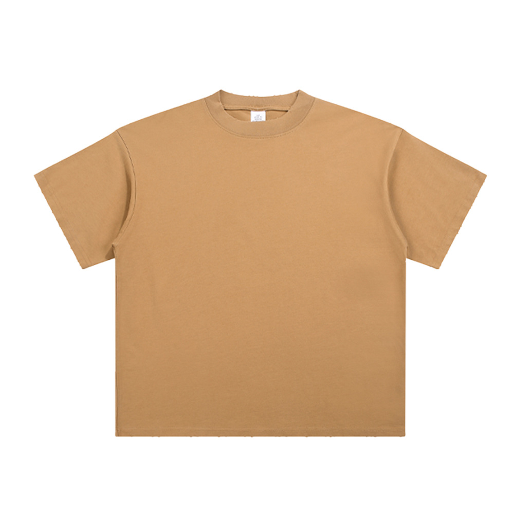 CKX 2025 Spring/Summer Cross-border 305G Heavyweight T-shirt Men's American high street niche streetwear brand Wear solid color short-sleeved Item Picture