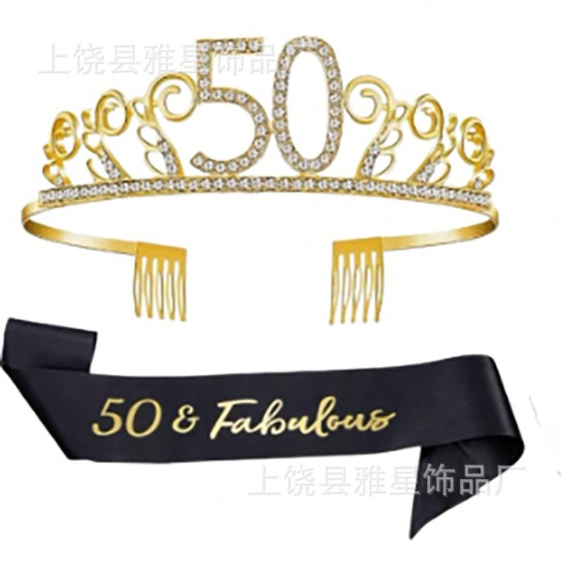 A popular online baked cake decoration with crown alloy rhinestone, suitable for people aged 30, 40 and 60 Application Scenario