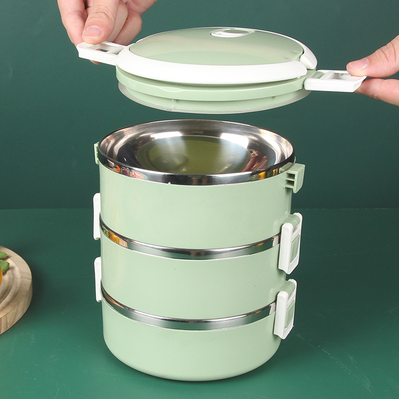 Bonda colorful multi-layer insulated lunch box, insulated bucket, insulated pot, African glass inner liner portable lunch box, insulated bag Specification image
