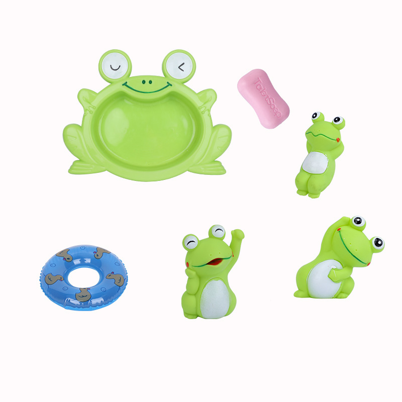 Baby water play, children's bath toys, pond frogs, cute animals, floating toys, educational set toys Application Scenario
