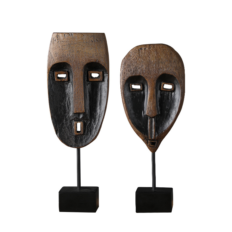 2026 New style resin exquisite carved items, African masks, wood carvings, decorative wood carvings, and handcrafted sculptures Item Picture