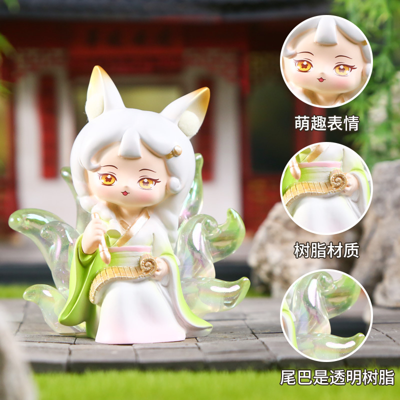 The new Nine-Tailed Fox blind box features creative design, Nine-Tailed Gathering figurines, desktop ornaments, cartoon resin ornaments and blind boxes Application Scenario