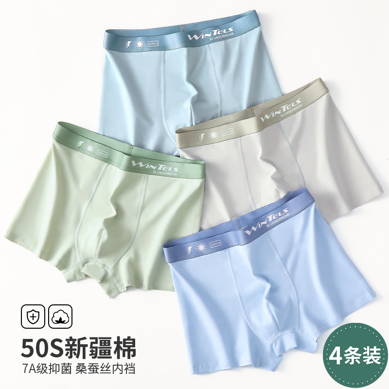 青少年内裤男纯棉大童内裤男生发育期裤头抗菌薄款男士平角裤批发
