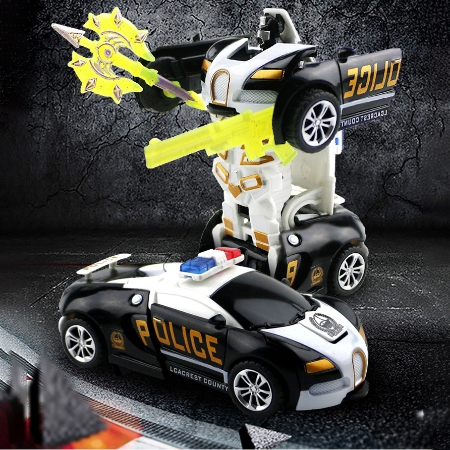 一键自动变形汽车儿童撞击变形玩具汽车人机器人金刚男孩益智玩具细节图