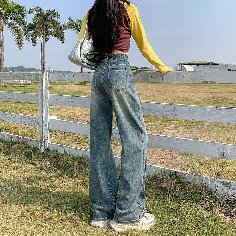 The new high-waisted, loose-fitting straight-leg jeans for women in the spring of 2024 are fashionable and versatile Application Scenario