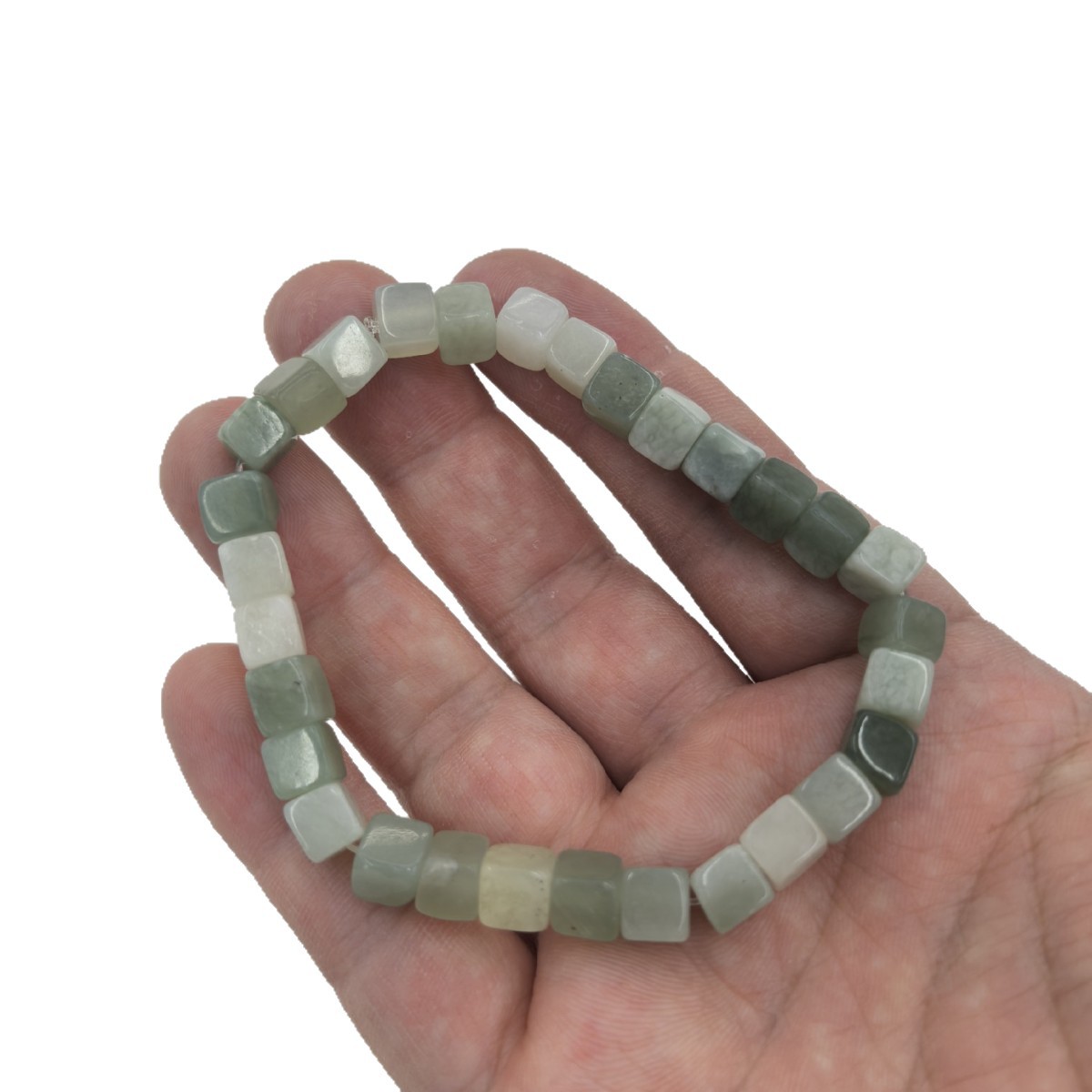 6mm Xinjiang jade jewelry, sugar cube bracelets, natural jade jewelry accessories, wholesale in stock, couple jewelry gifts Item Picture