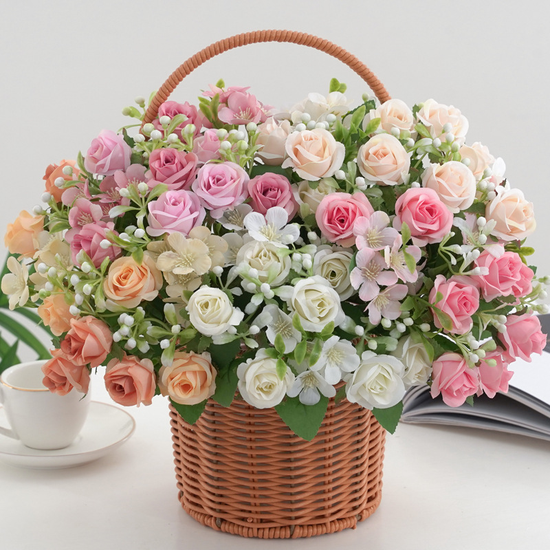 8头艾莎小玫瑰仿真花假花婚庆婚礼配材花束家居桌面装饰摄影道具