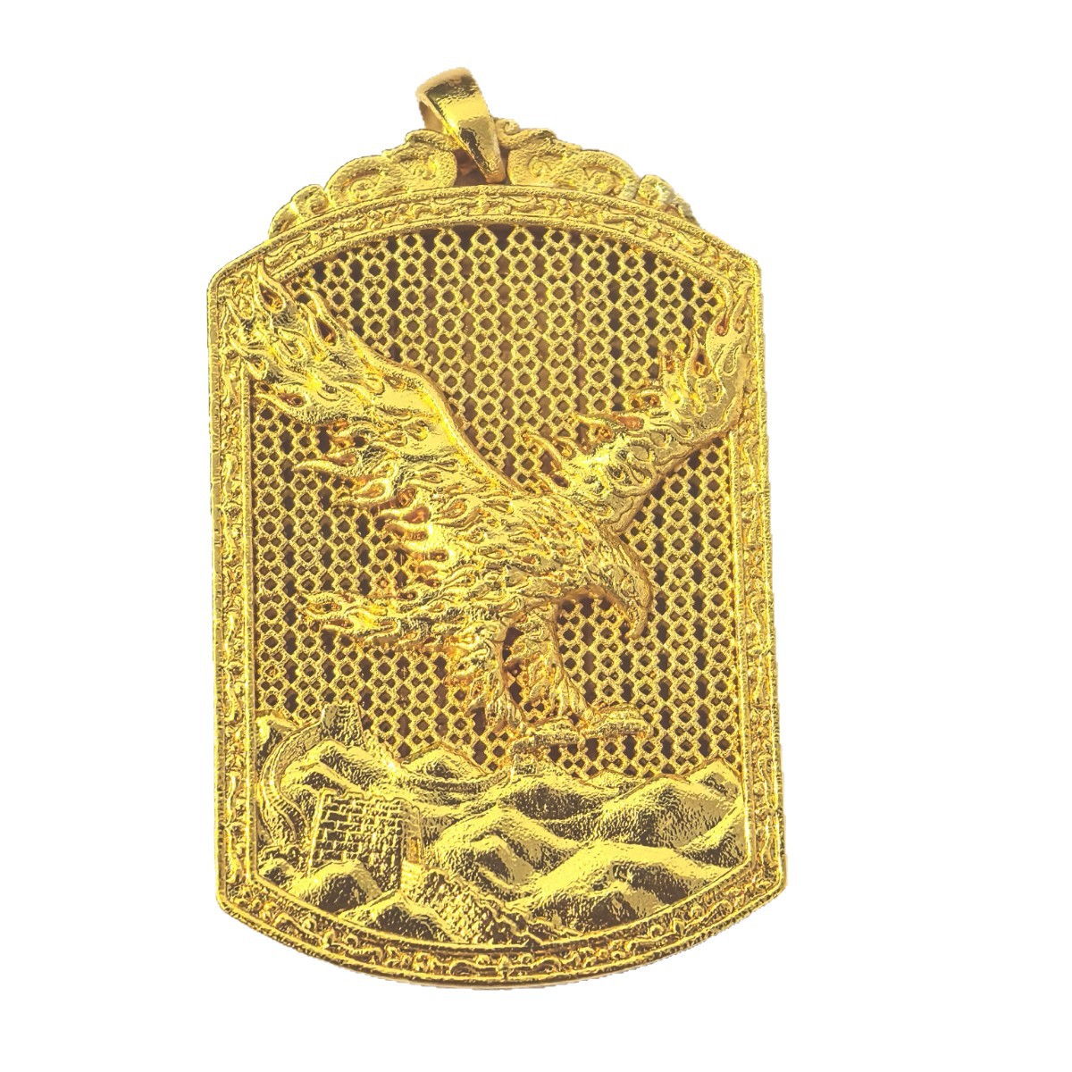 Ancient-style sand gold pendant, the same style as the gold store necklace, is a grand and versatile pendant Item Picture