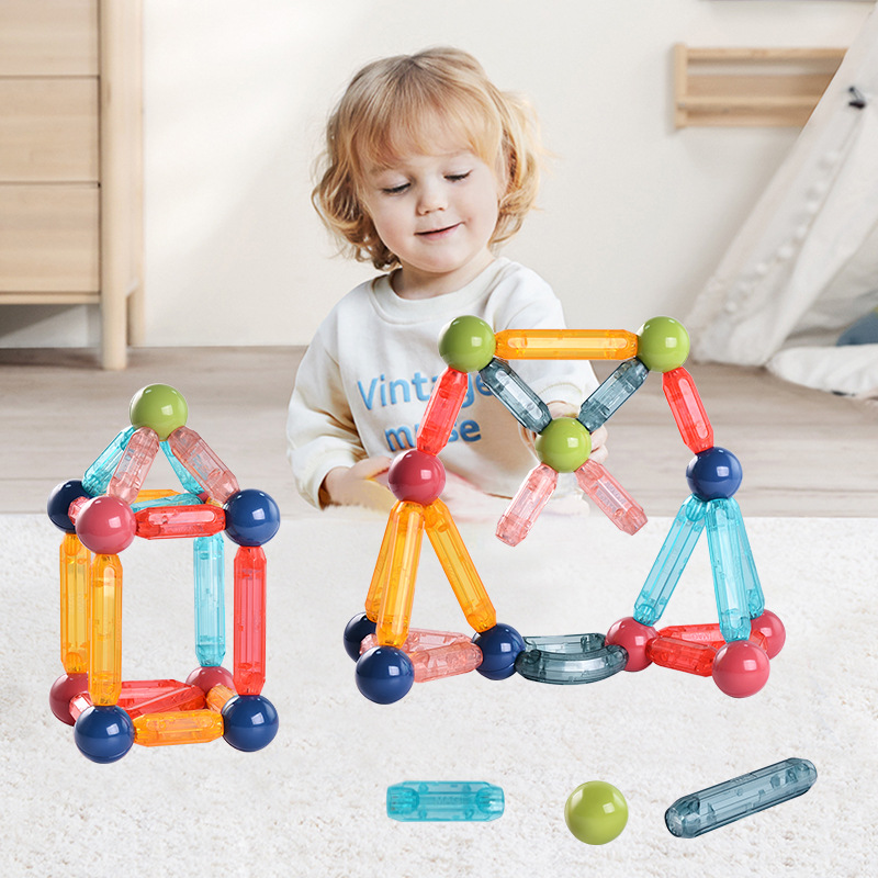 跨境亚马逊新款百变强磁力棒儿童拼装磁铁积木玩具早教磁性幼儿园细节图