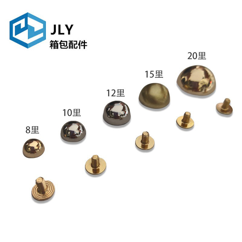6mm bag mushroom screw, luggage foot pad bottom nail, diy zinc alloy decorative bottom round foot nail and fashion head details Picture