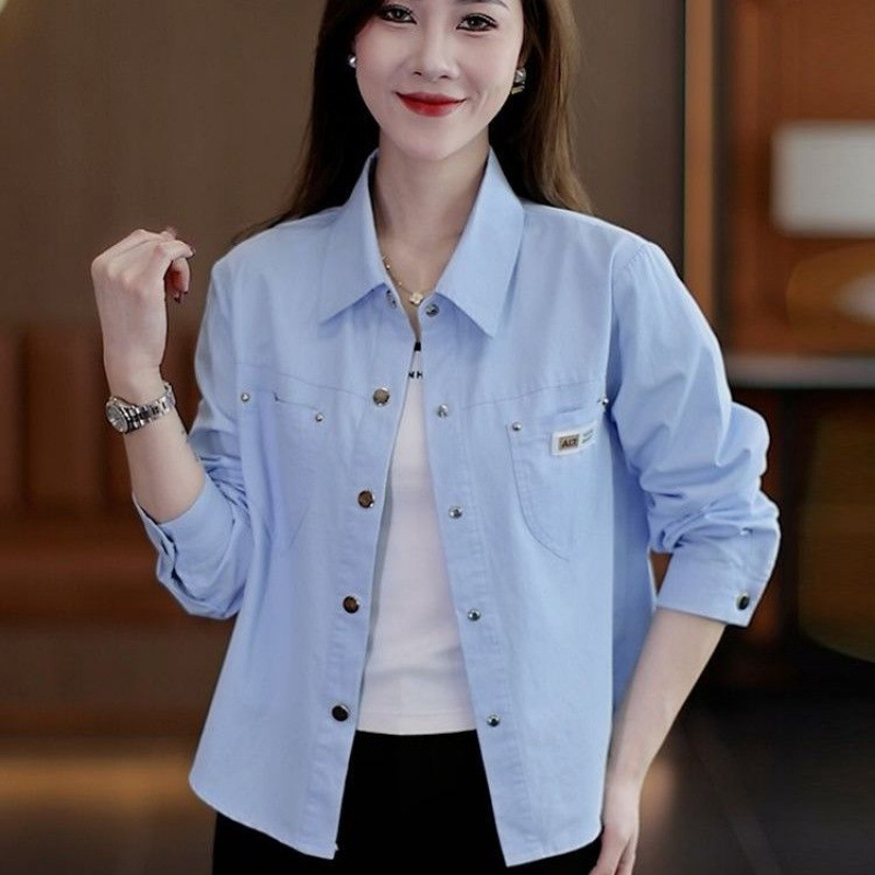 A short casual jacket for women in the spring and autumn of 2024, a trendy and stylish loose pure cotton shirt for petite women Application Scenario