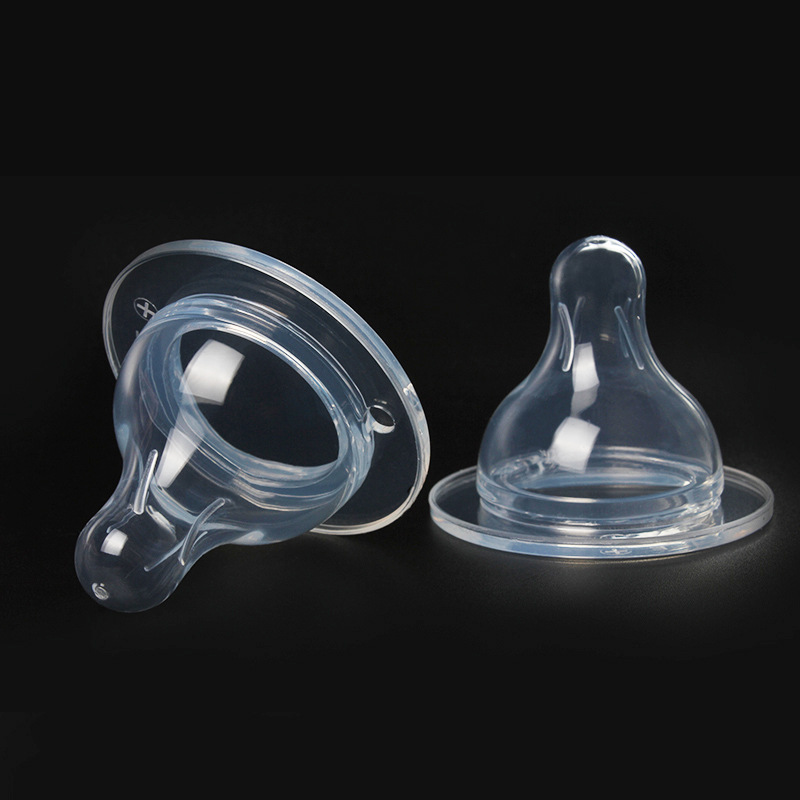 跨境液态硅胶奶嘴宽口奶嘴通配50mm宽口奶瓶透明婴儿奶嘴母婴配件细节图