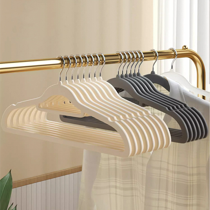 植绒衣架家用整理师专用晾衣架无痕防肩角收纳衣服挂架省空间衣撑产品图