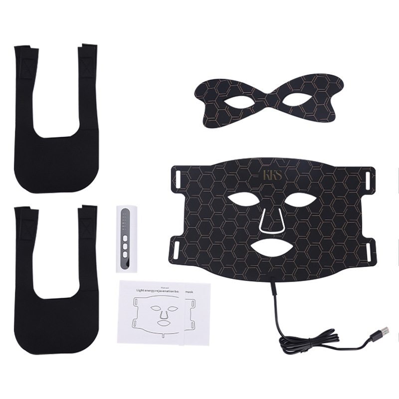 Cross-border red and blue light large exhaust lamp home infrared photon skin rejuvenation silicone mask device LED color light beauty mask Item Picture