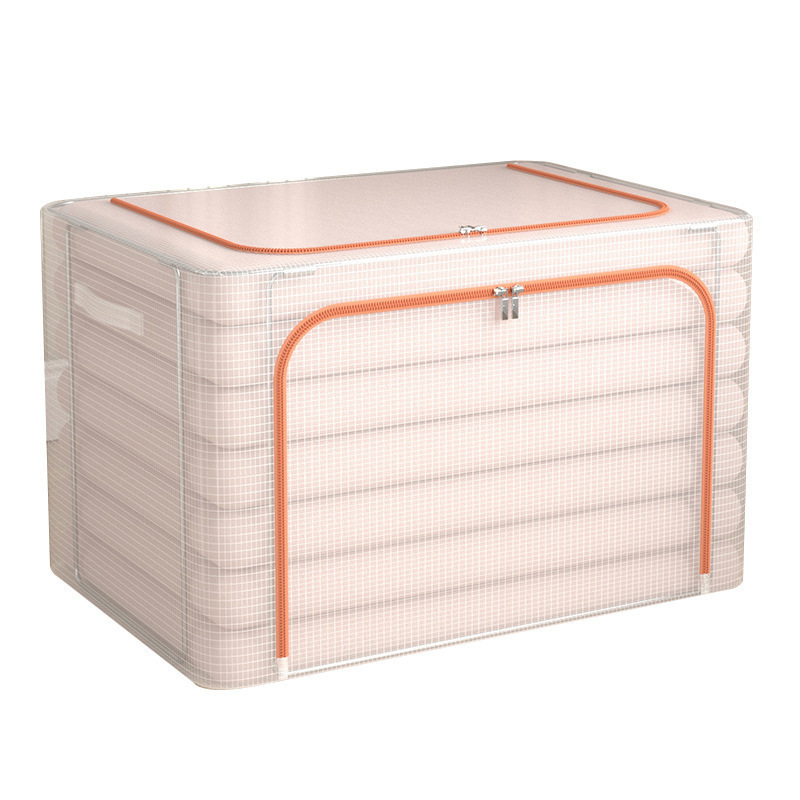 Transparent mesh storage box, household wardrobe, clothing organization box, waterproof and moisture-proof, super large capacity dormitory steel frame box Item Picture