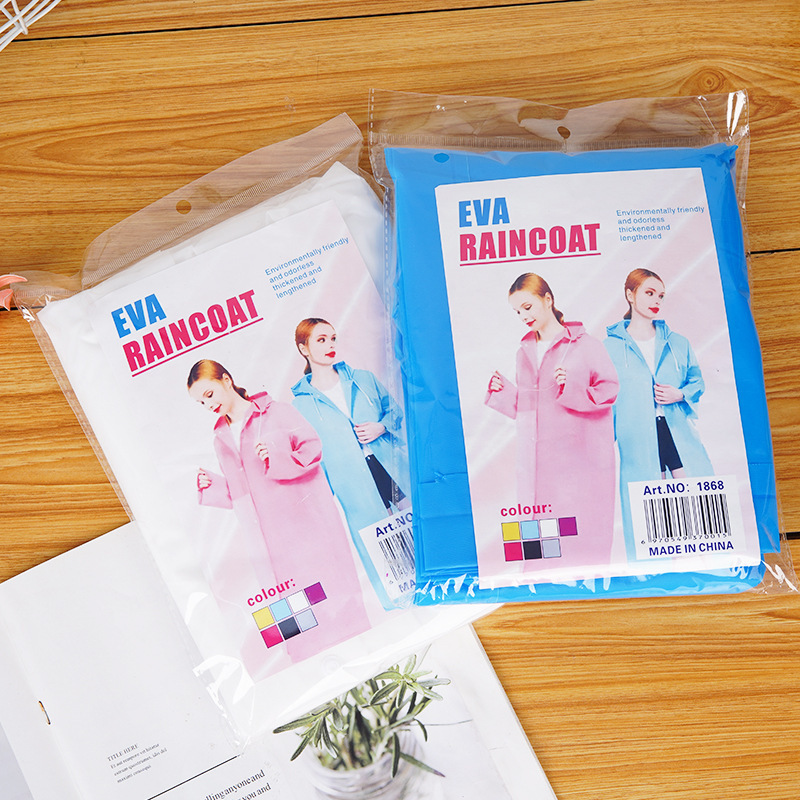 Wholesale of non-disposable EVA raincoats for men and women, portable thickened outdoor scenic area travel one-piece long raincoats