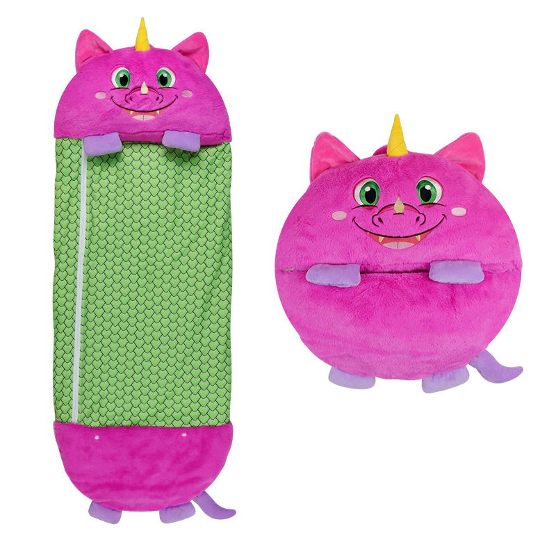 New 24-year children's sleeping bag 2-in-1 Unicorn Big Kids Outdoor sleeping Bag Shark anti-kick pillow storage sleeping bag Application Scenario