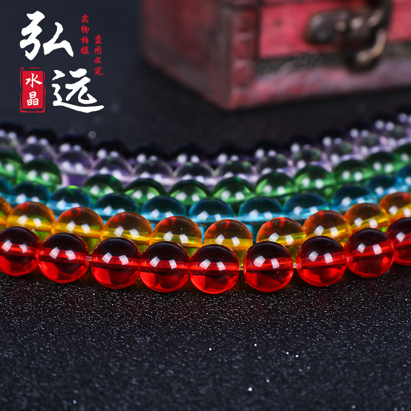 Factory direct sales of glass beads, loose beads, DIY jewelry accessories, handcrafted colored glass beads, round beads, bracelets and semi-finished products Application Scenario