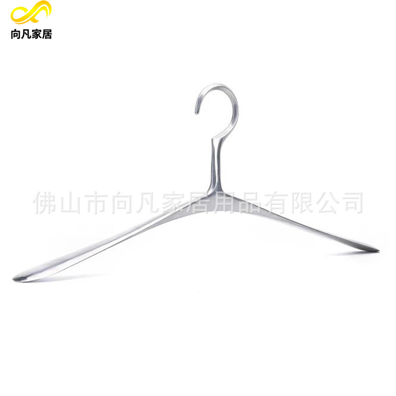 Original color silver one-piece aluminum alloy clothes hanger factory, hotel wardrobe, chain clothing store, formal dress aluminum clothes hanger details Picture