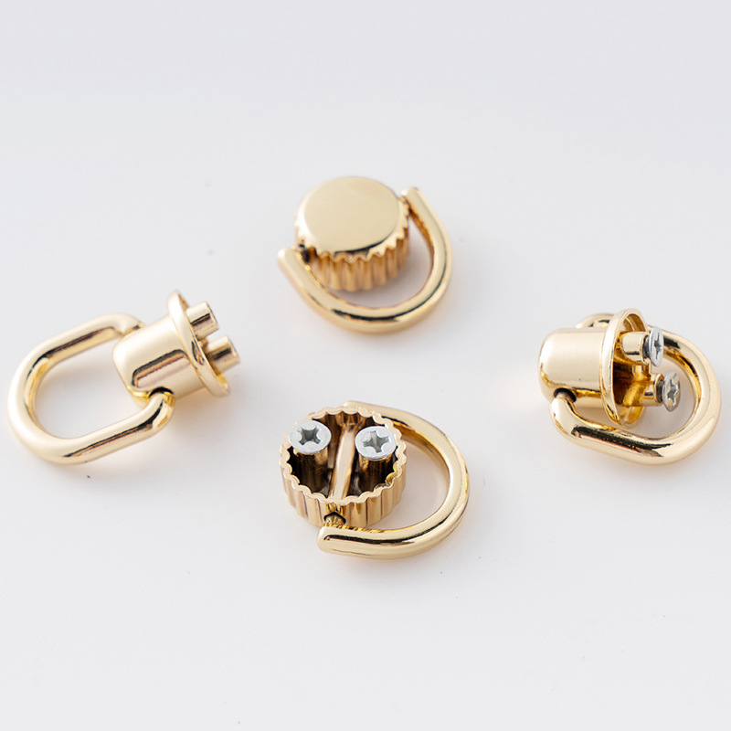 Luggage hardware strap rings and side screw buckle D-ring pendant buckle mouth gold bag accessories Specification drawing
