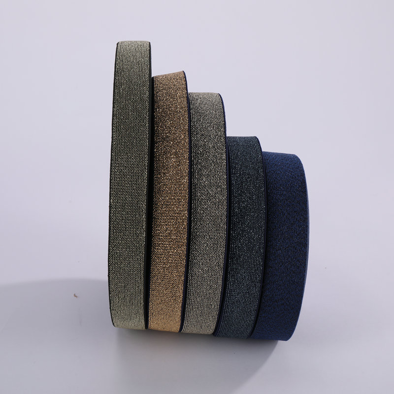 高密度金银丝松紧带金丝银丝扁宽皮筋橡筋装饰弹力松筋金色松紧厚