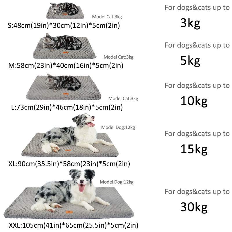 跨境代发可拆洗高回弹海绵狗垫子鸡蛋海绵毛绒保暖宠物垫宠物用品产品图