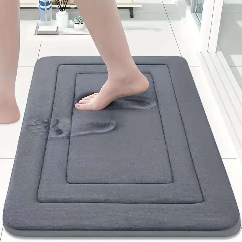 Cross-border bathroom floor MATS, thickened memory foam, anti-slip MATS for bathroom doors, coral fleece foot MATS, direct supply and wholesale from the manufacturer details Picture