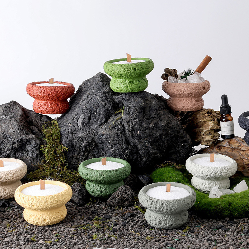 亚马逊热卖款火山石杯水泥蜡烛杯蜡容器空杯香薰蜡烛杯香氛蜡烛杯
