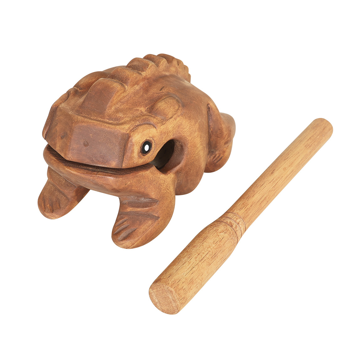Cross-border wooden wealth-attracting frog, solid wood carving, sound-making wooden fish and toad figurine, toad and frog croaker, wooden frog craftsmanship Item Picture