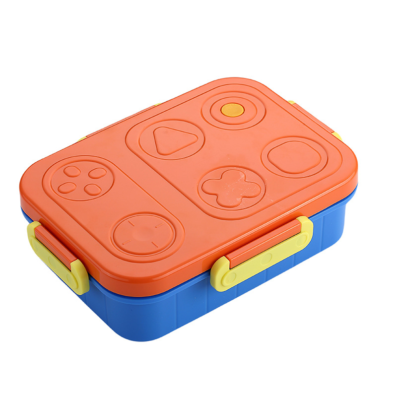 The grid microwave-safe lunch box, the compartment-sealed snack box, and the children's building block convenient large-capacity lunch box Item Picture