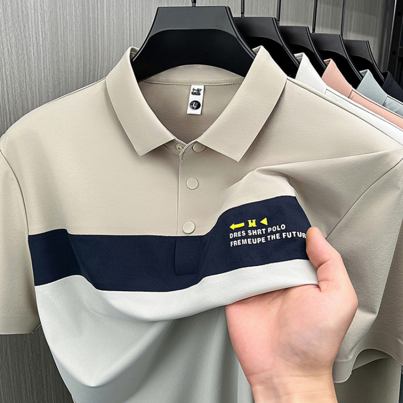 Ice silk short-sleeved T-shirt men's lapel top 2026 Summer Casual Business half-sleeved Polo shirt Loose casual top Application Scenario