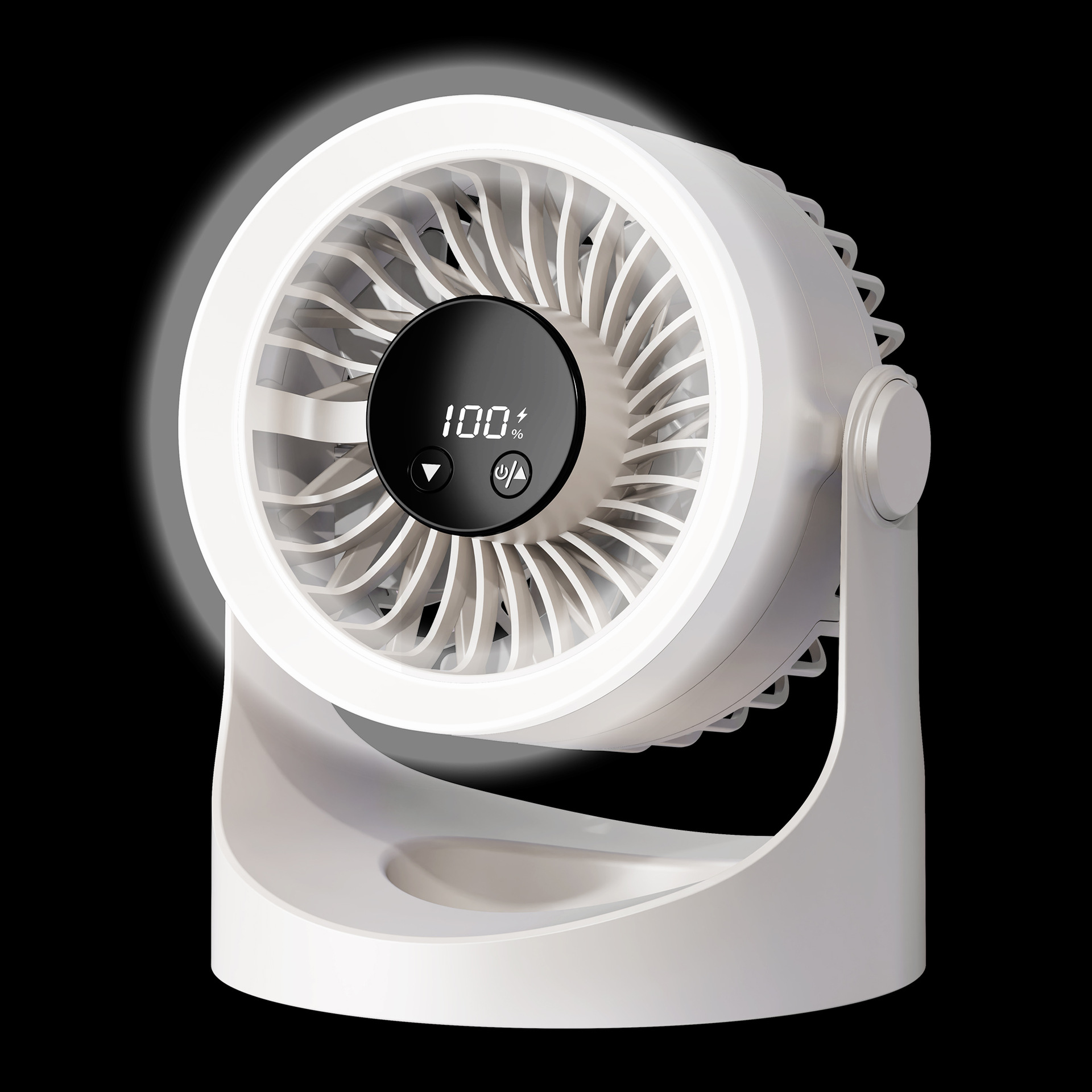 The new 100-speed air circulation fan with ambient night light, digital display, silent desktop cooling small fan Item Picture
