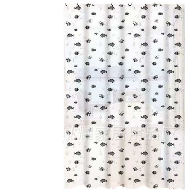 浴帘涤纶/浴室帘欧式/折叠浴帘/浴室帘peva/浴室帘女人简约白底实物图