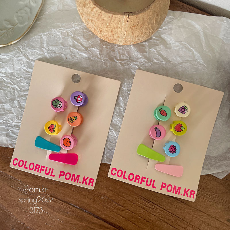 New Korean-style colorful dopamine bb clip, children's sweet water drop polka dot broken hair clip, baby duck clip hair clip and hair accessory Specification image