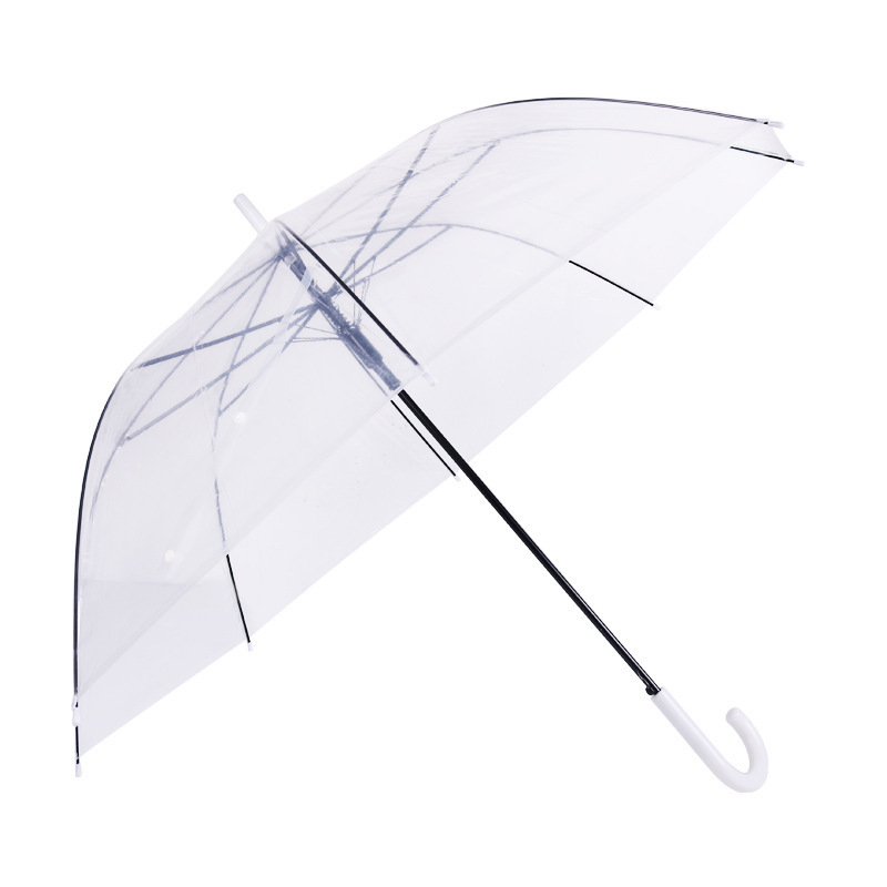 Wholesale of 8-bone transparent umbrellas, white and colored eco-friendly umbrellas, automatic umbrellas, disposable creative and popular umbrellas at street stalls Item Picture