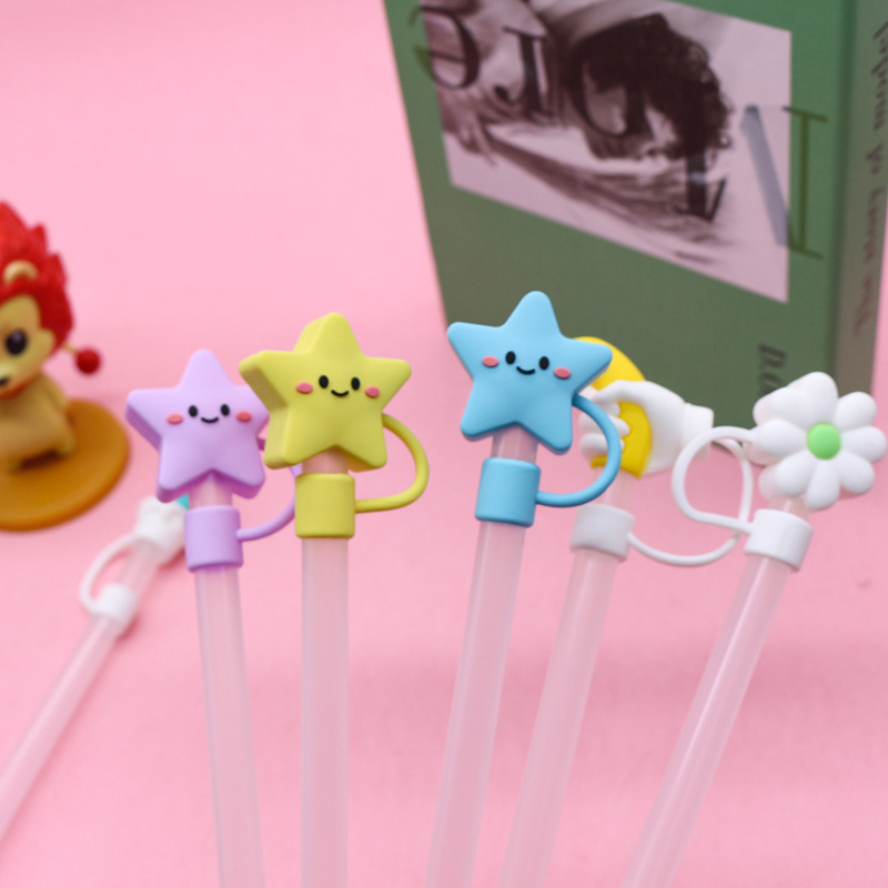 Wholesale of new silicone soft rubber large-diameter 10mm straw cap cartoon doll dust plug PVC straw protective cover Application Scenario