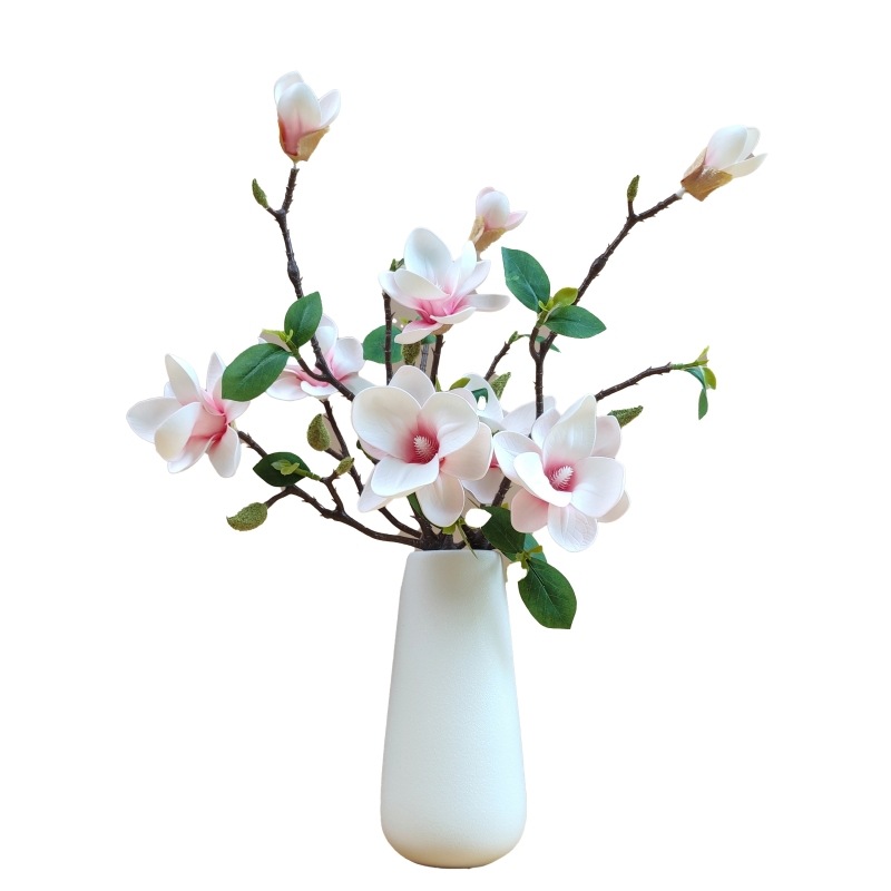 仿真花DIY发饰配件/仿真花/5朵塑膠花/假花/假花批发白底实物图