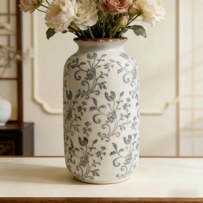 European-style ceramic vase handicrafts and ornaments, home rose gilded vases, living room decoration ceramic vases details Picture